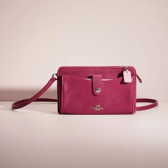 Coach Noa Pop Up Crossbody Bag Berry Maroon Messenger Bag Purse Wallet - Picture 1 of 13